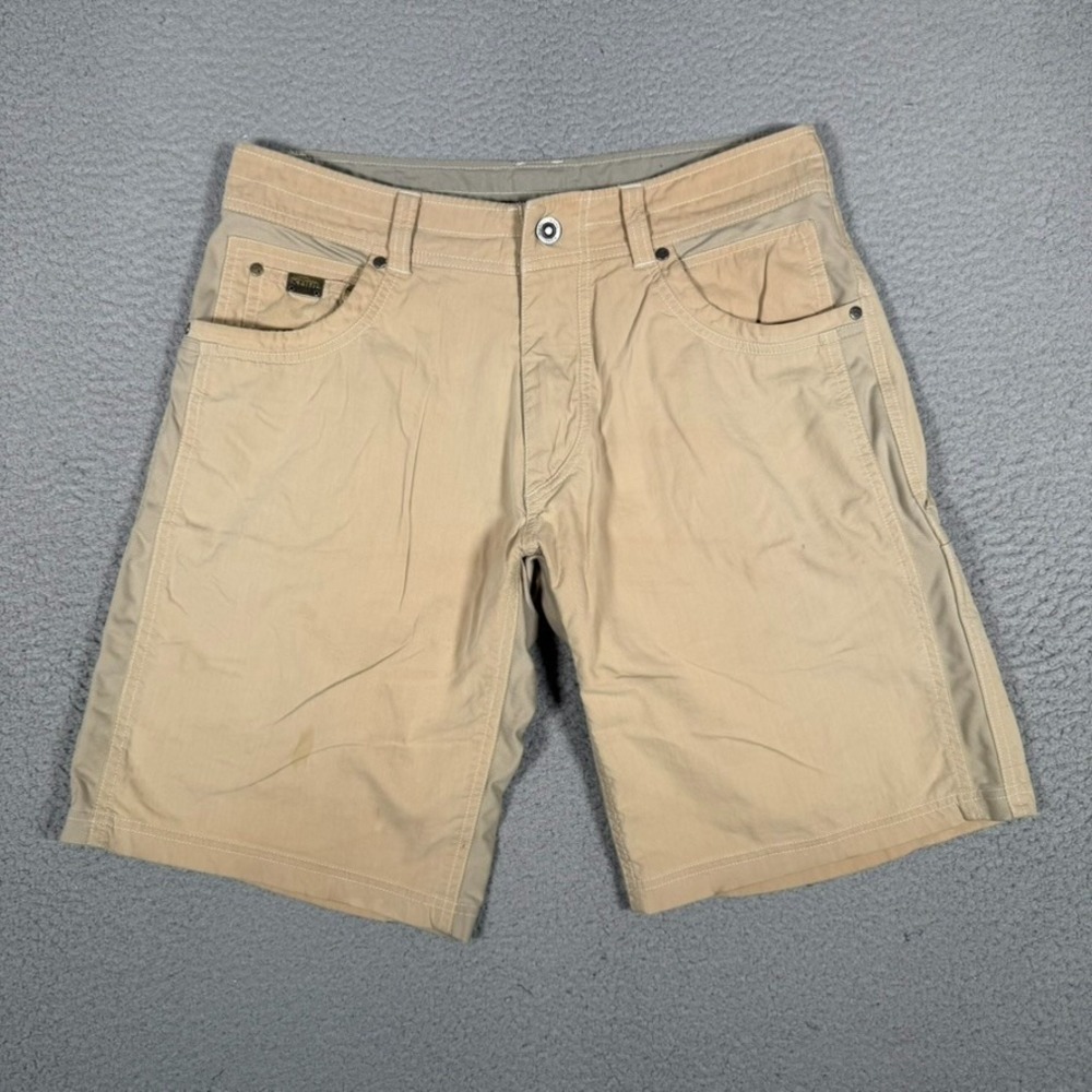 Kuhl Shorts Mens 32 Brown Radikl Chino Outdoor Hiking Casual Preppy Pockets Logo